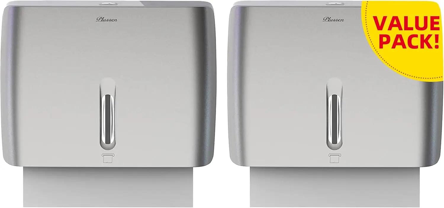 

Wall Mount Paper Towel Dispenser with Key, Pack of 2, ABS Plastic for Restroom Use