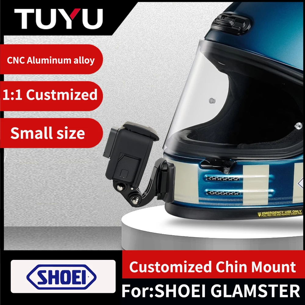 Casco de motocicleta de cara completa personalizado para SHOEI GLAMSTER, montaje de barbilla para GoPro Hero12 11 10 Insta360 X3 X2 ONE Rs, accesorio de cámara