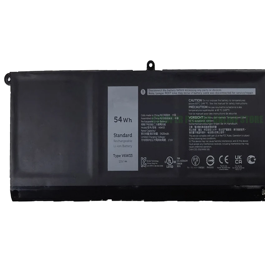 CP batería del ordenador portátil V6W33 54WH TN70C para Inspiron 15-5510 5415 5510 5515 Latitude 3320 3520 3420 Vostro 5510 5410 3510 3510 Series