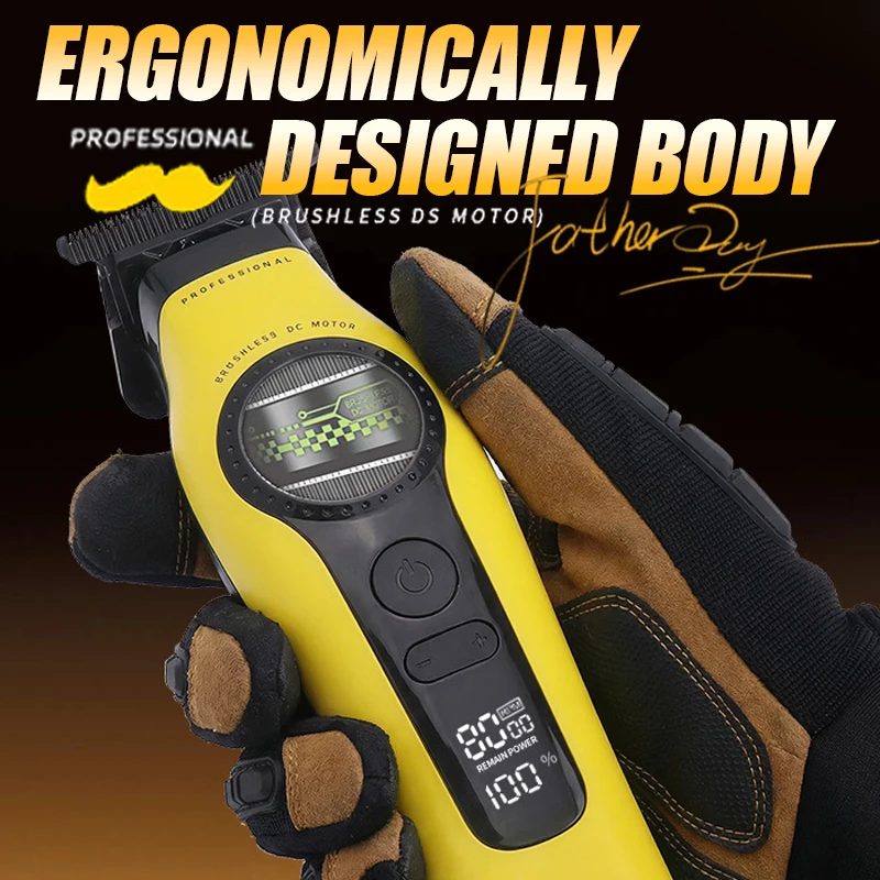 Kemei Clippers Professional Hair Clippers External Rotor Brushless Motor Hair Trimmers 8000RPM Hair Clippers Men  KM-1595