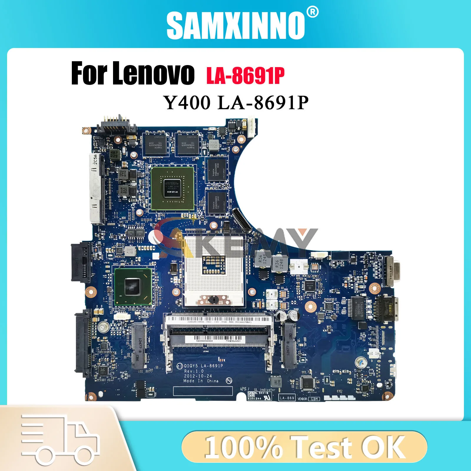 

Материнская плата для ноутбука Lenovo Y400 LA-8691P с HM76 GT650M 2 ГБ DDR3, 100% полностью протестирована