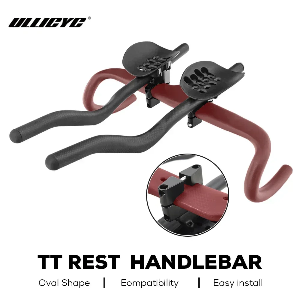 AliExpress NONE 3K Full Carbon Fiber TT Base Bar & Aerobar Extensions, 35°/55° Adjustable Rest, for Road Bike Triathlon Time Trial