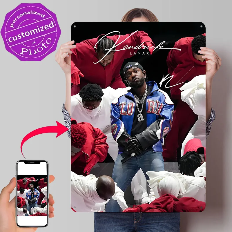 Kendrick Lamar Performance Metal Poster Perfect Gift for Fans Lovers Customized Wall Art Metal Sign for Funny Signs Office Decor