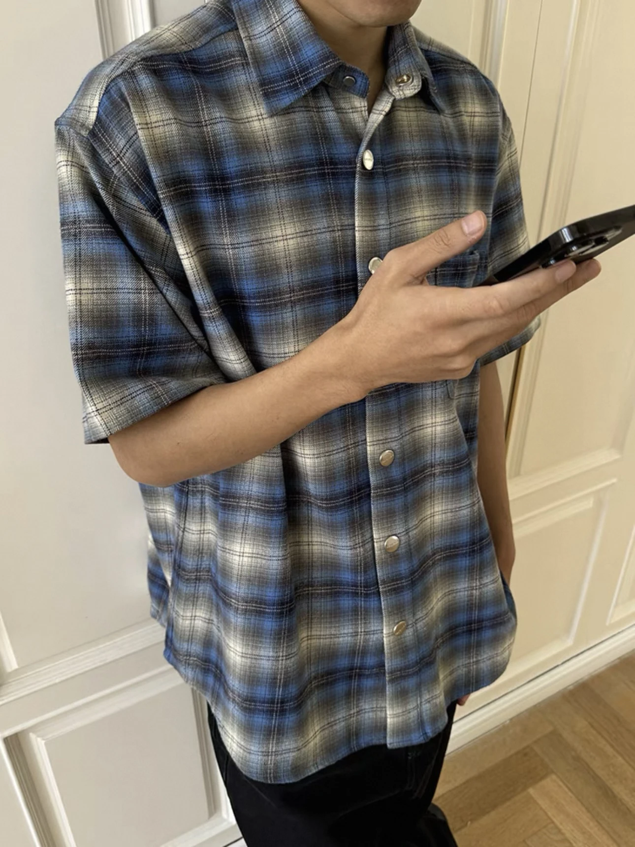 

Мужская фланелевая ткань в стиле ретро в американском клетку irt Cleanfit Button Design Sensation irt Jaet Молодежная летняя износостойкая