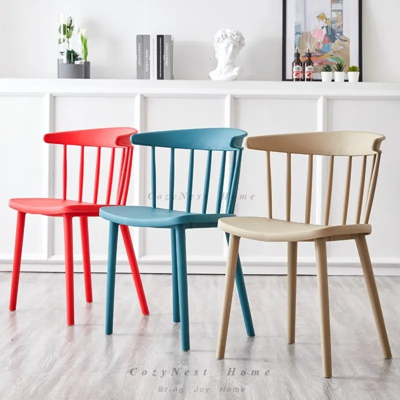 For Plastic Chair Home Dining Chair Cafe Creative Backrest Chair
