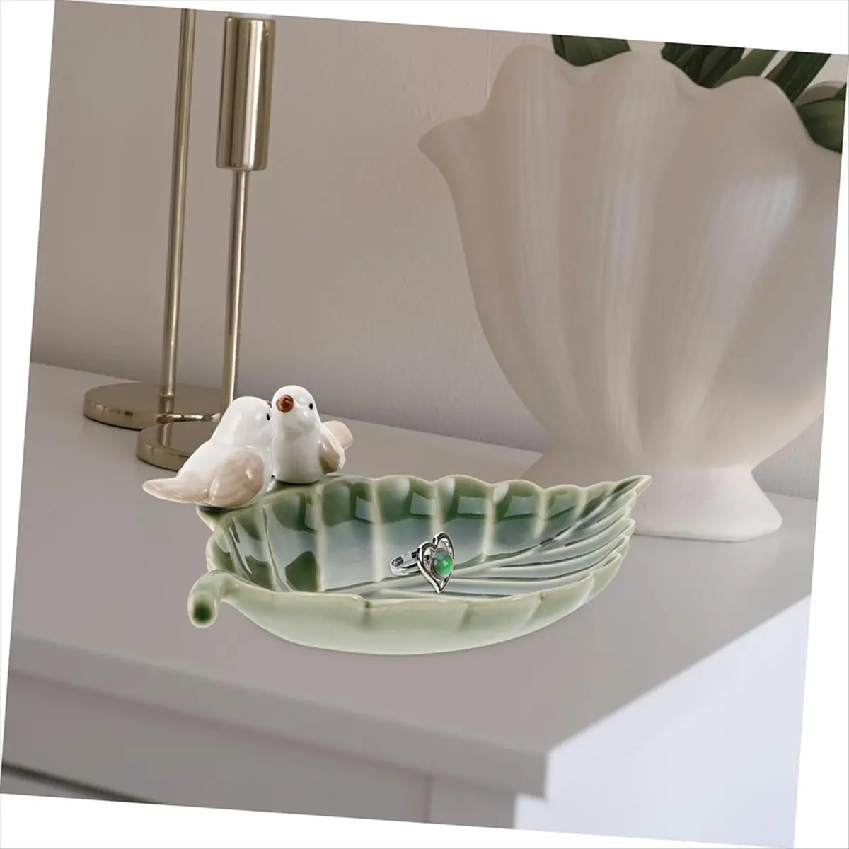 Cute Bird Tray Ceramic Jewelry Storage Trays Shelf Dim Sum Dessert Plate Home Decor Tea Table Desktop Decoration Bowl