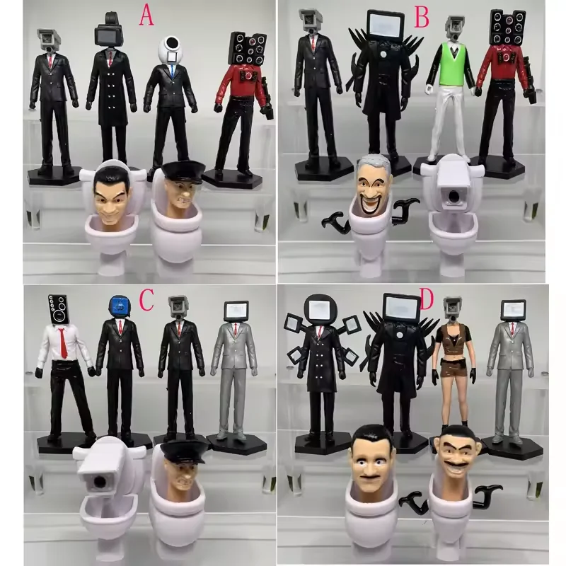 Skibidi Toilet Action Figure Set Titans TV Man Monitor Man Speakerman Cameraman Game Doll Figure Toys Decor Birthday Xmas Gift