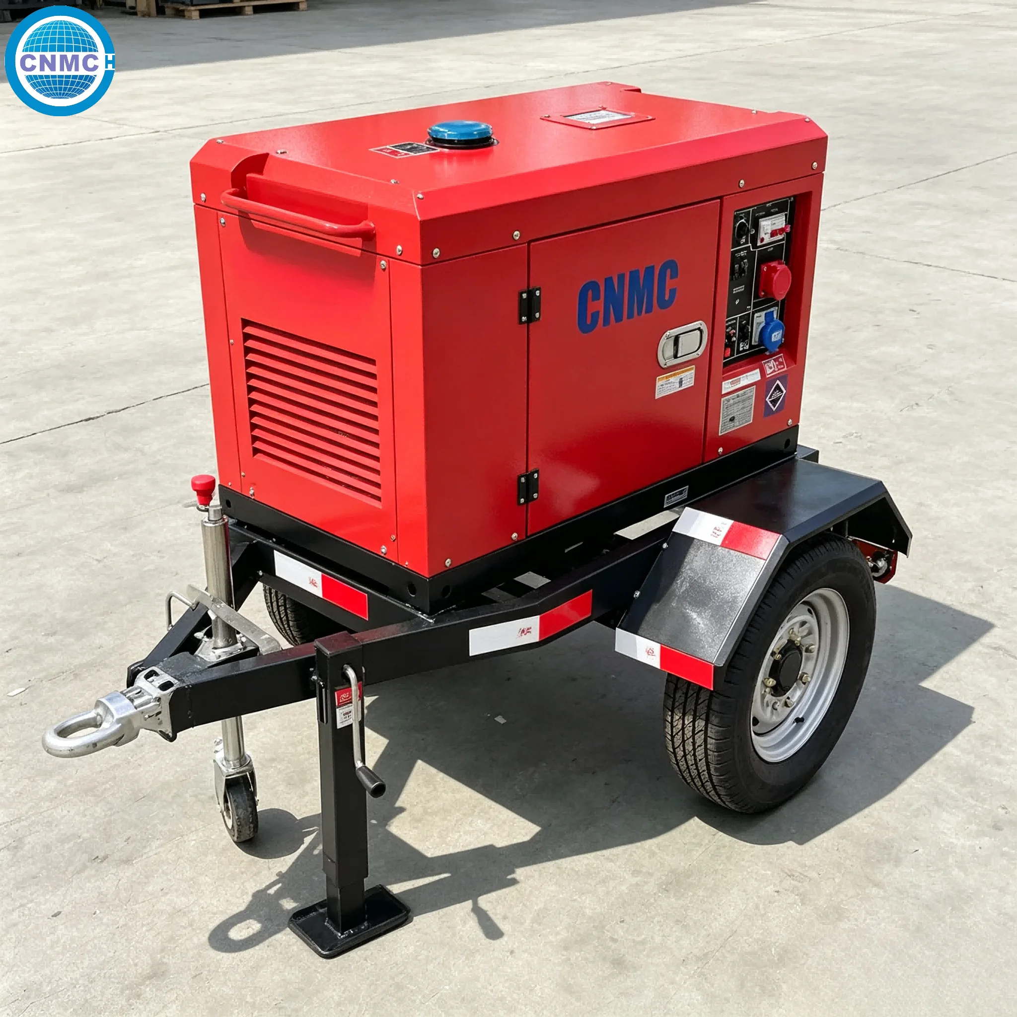 CNMC 9KW 10KW 12KW 15KW Trailer Type Silent Diesel Generators 50HZ 60HZ Electricity Generator CE Certified Outdoor Travel Use