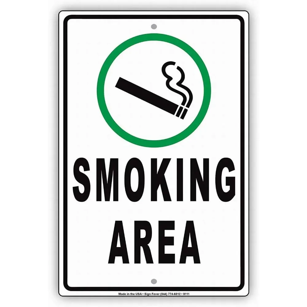 12x16 Inch Vintage Safety Warning Tin Sign Smoking Vaping Allowed Metal Plate Wall Art Decor For Home Shop Business Space