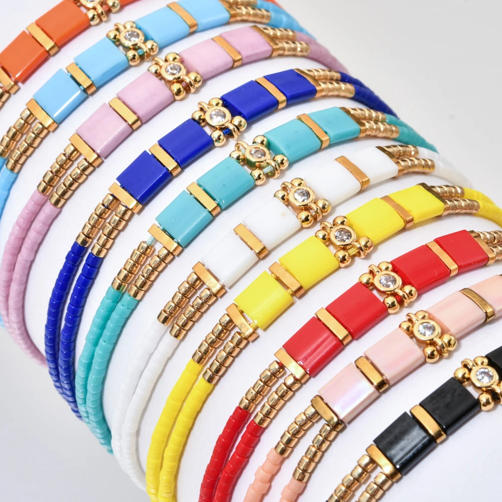 ZMZY New Miyuki Beads Design Bohemian Tila Beads Bracelet Handmade White Beads Woven Adjustable Hot Jewelry Gifts For Friend - view 3