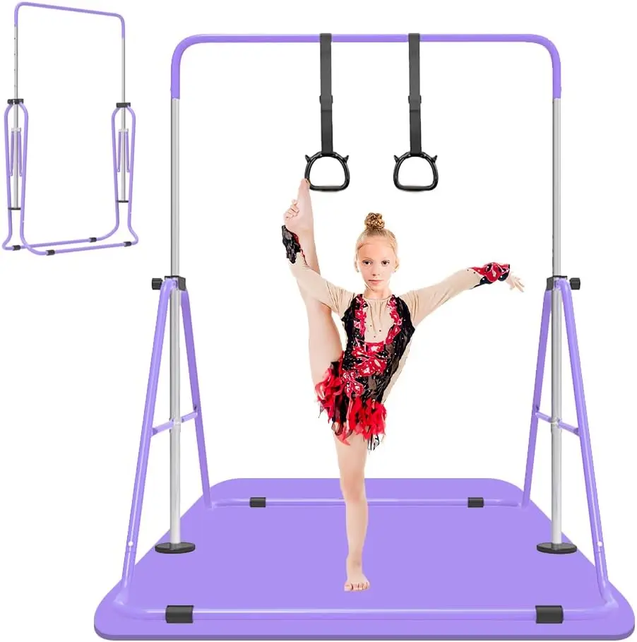 

Expandable Gymnastics Bar for Kids, Adjustable Height Junior Training Kip Bar, Folding Gymnastic Horizontal Bars Monkey Bar,