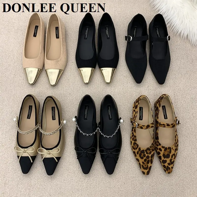 2023 New Autumn Flats Pointed Toe Retro Mary Jane Shoes Women Casual Ballerinas Ladies Weekly Shoes Ballet Elegance Loafer Mujer