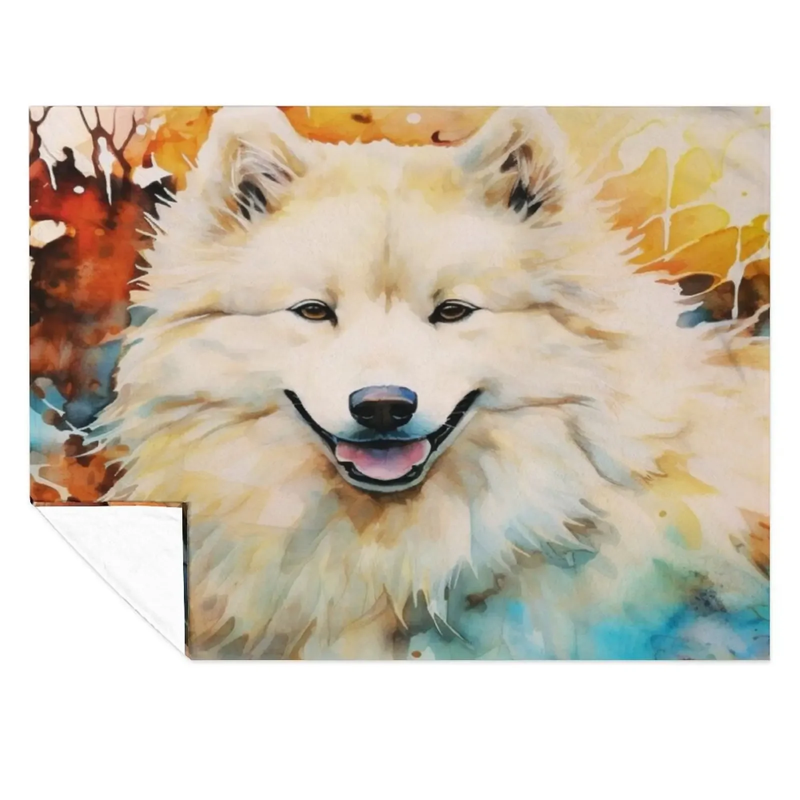 

Watercolor Samoyed Throw Blanket Luxury St Plush Kid'S Extra Large Throw Blankets