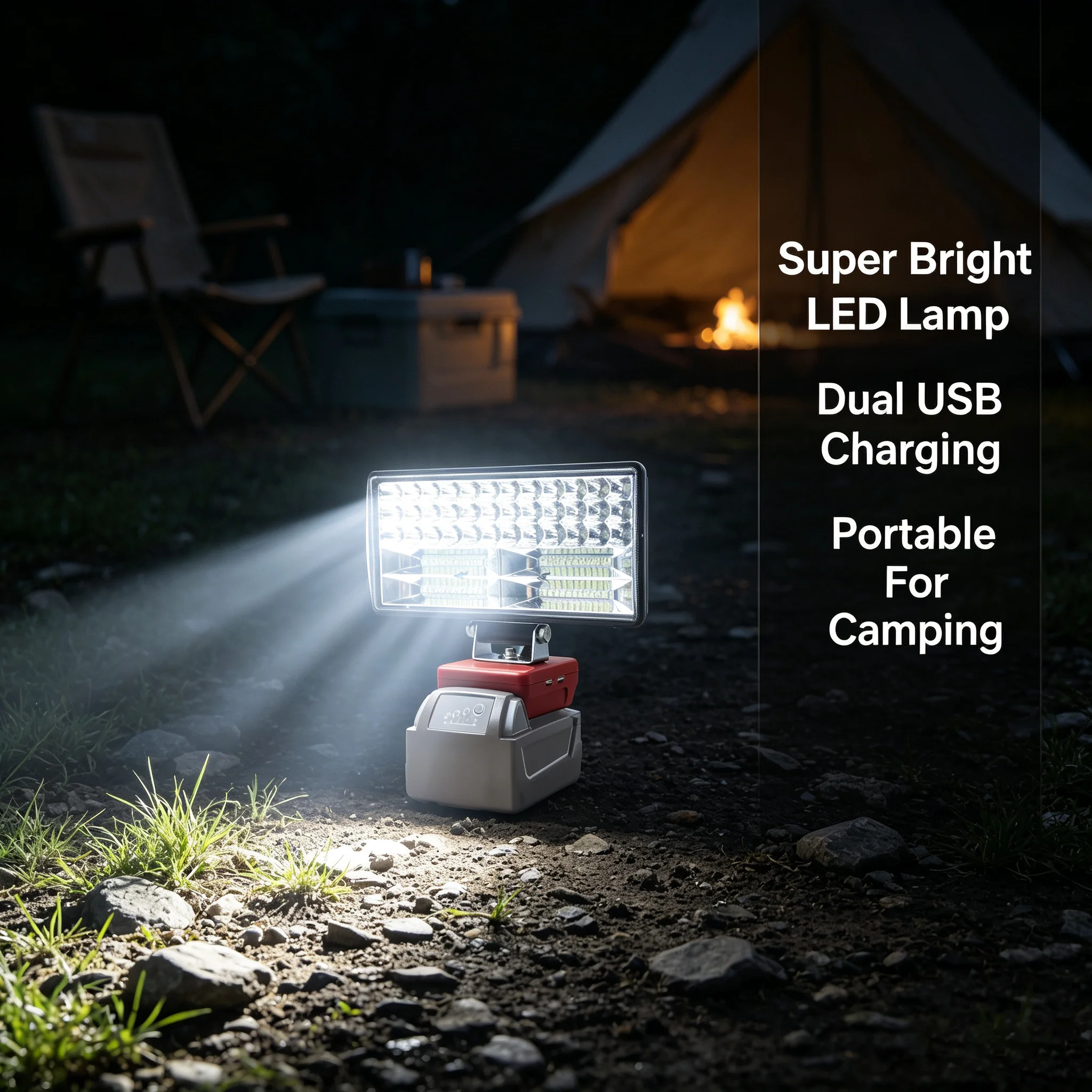 Work Light Flashlights 8 Inch Car LED Electric Torch Spotlight USB Power Bank For Milwaukee 18V Li-ion Battery High Low Beam