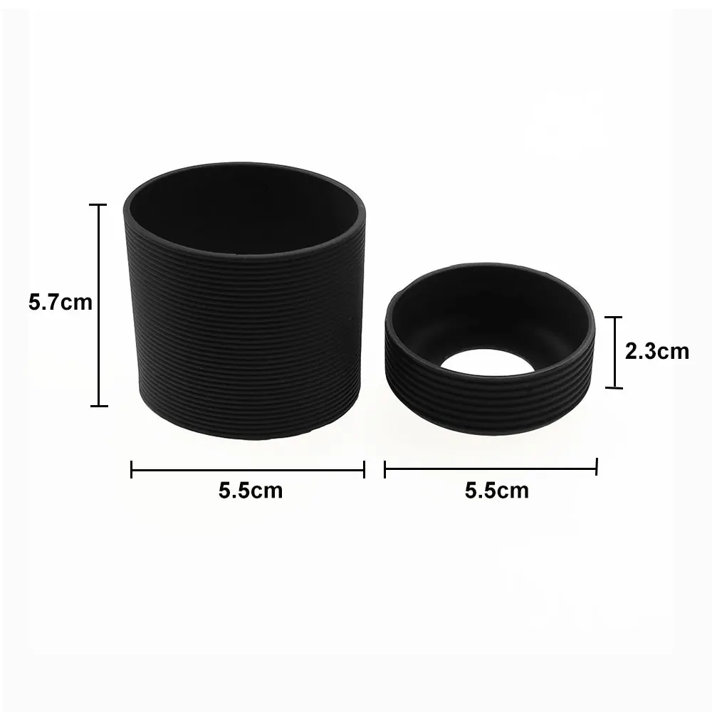 JCD 1Set 5.5CM Silicone Cup Sleeve Glass Bottle Protector Case Non-Slip Heat Resistant Anti Scald Mug Sleeve Water Cup Base ﻿