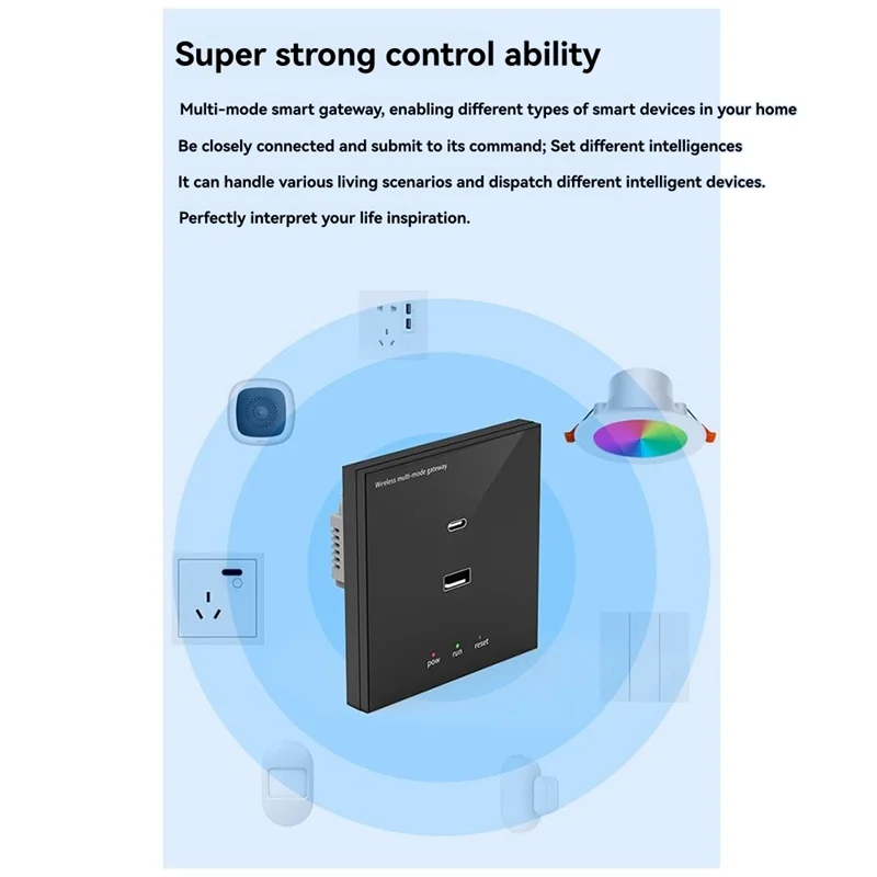 B03B-Tuya Zigbee Multi-Mode Wall Gateway Smart Home Wifi Bridge Bluetooth Mesh Smart Life Remote Control
