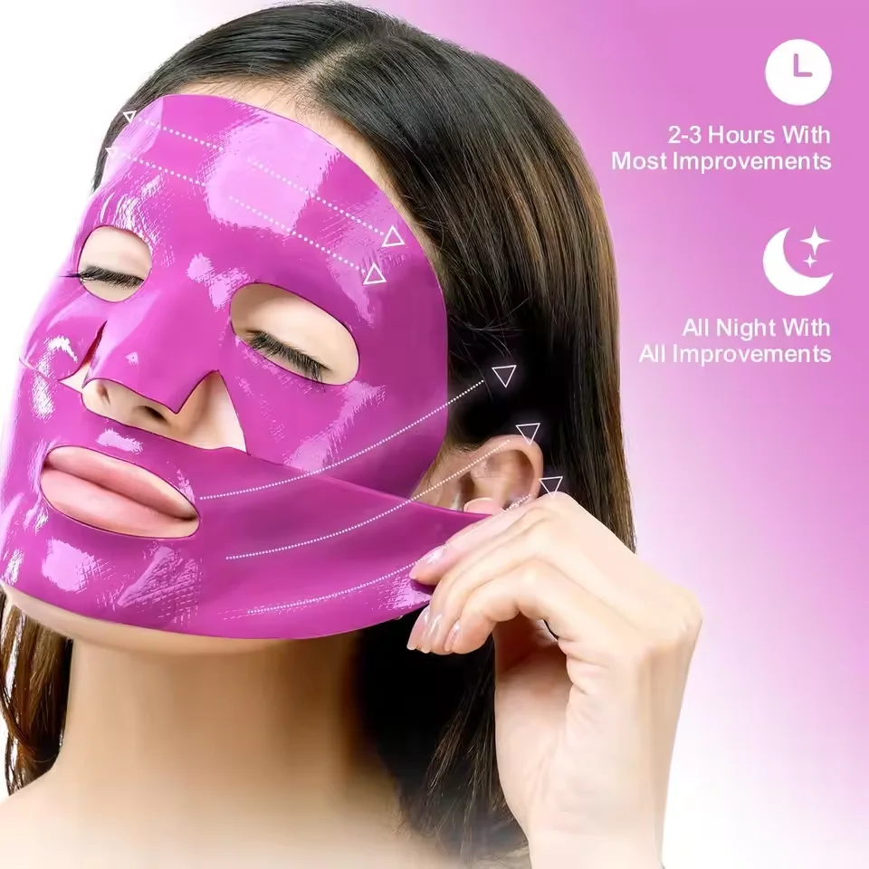 Maschera viso antirughe al collagene profondo Dissolvenza linea sottile Sollevamento pelle solida Anti-età Idratante Illumina la cura della pelle Cosmetici coreani
