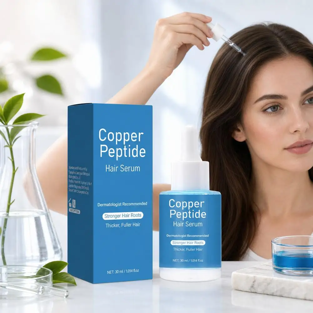 30ml Copper Peptide Hair Serum, Strengthen Hair Roots, Boost Fuller & Thicker Hair, Nourishing Hair Oil for All Hair Types