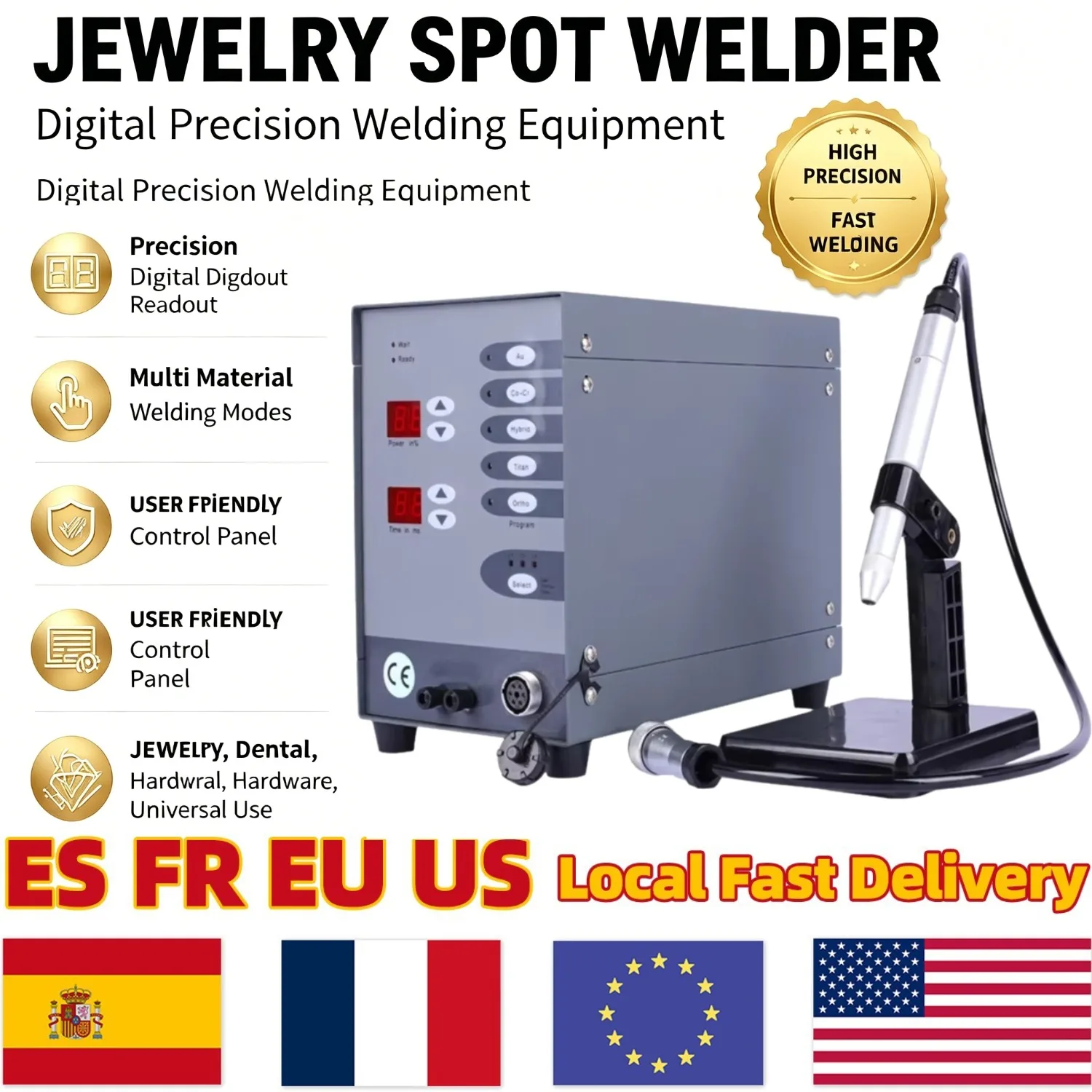 Image of 220V Puls-Lichtbogen-Schmuckschweißgerät für Zahnmedizin und Kieferorthopädie - Edelstahl Gold Silber Metall Schmuck Automatisches Argon-Lichtbogen-Schmuck-Punktschweißgerät Reparaturwerkzeug-Set -
