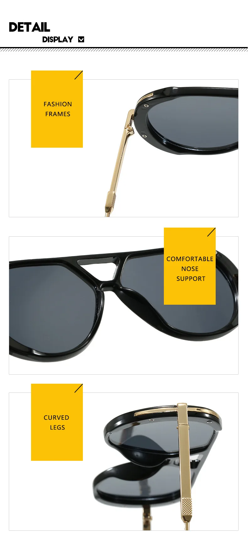 Große Piloten-Sonnenbrille im Punk-Stil für Damen, Metallrahmen, Leopardenmuster-Brille für Outdoor-Fahrten, übergroße Sonnenbrille für Herren – Detail 8