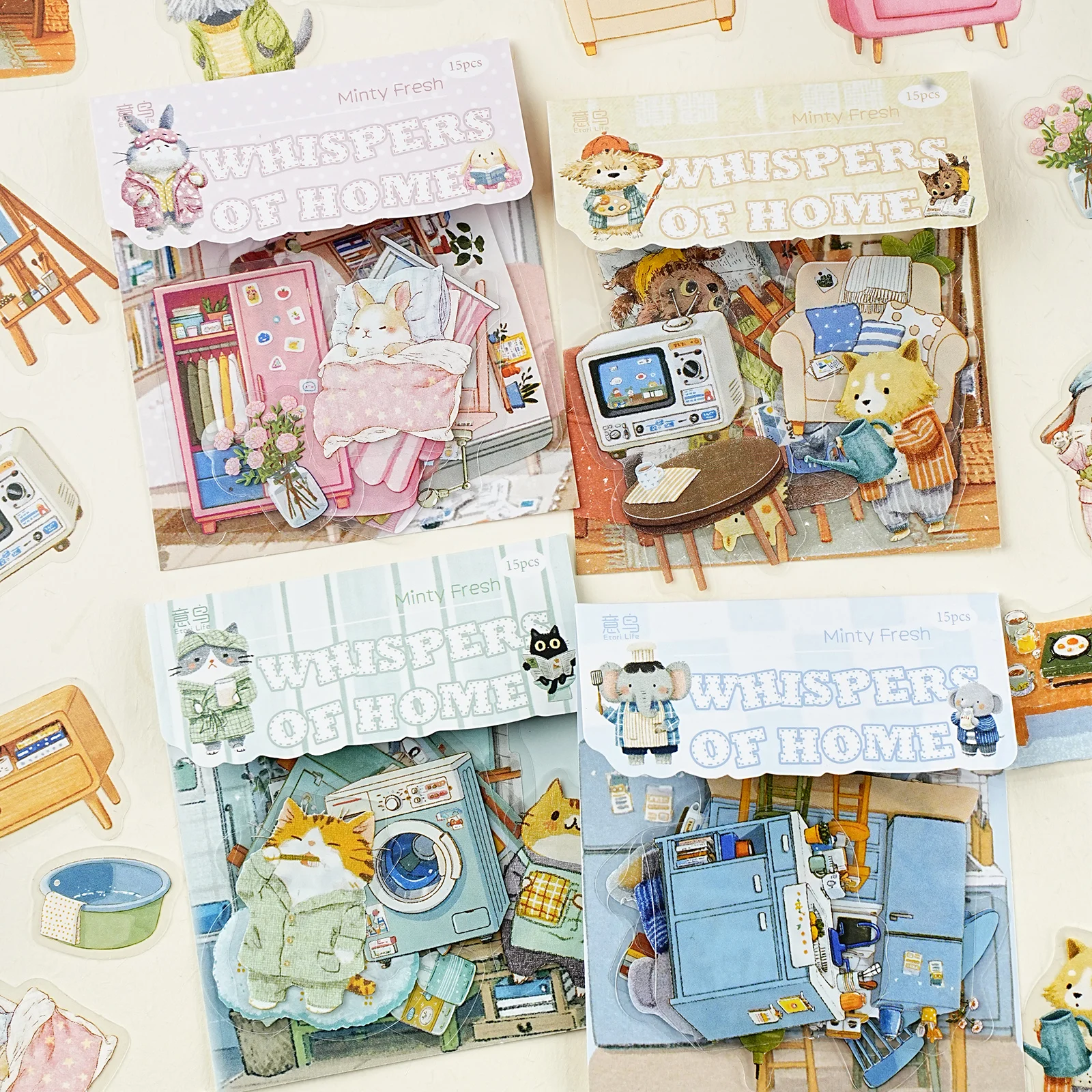 

Набор Etori Life Residence Whispers: мягкие и милые зверушки, теплые сюжеты домашней жизни, наклейки для коллажей и дневников, наклейки для ноутбуков, телефонов, багажа, фотоальбомов, украшения для комнаты, аксессуары для декора офиса, материалы для скрап