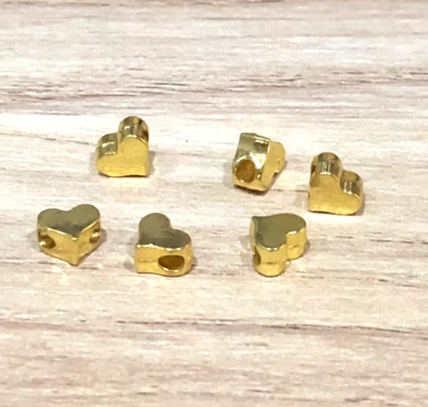 100 個 4.4*5.2*2.9 ミリメートル、穴 1.7 ミリメートル亜鉛合金金属ハート型スペーサービーズ手作りジュエリー HW3553