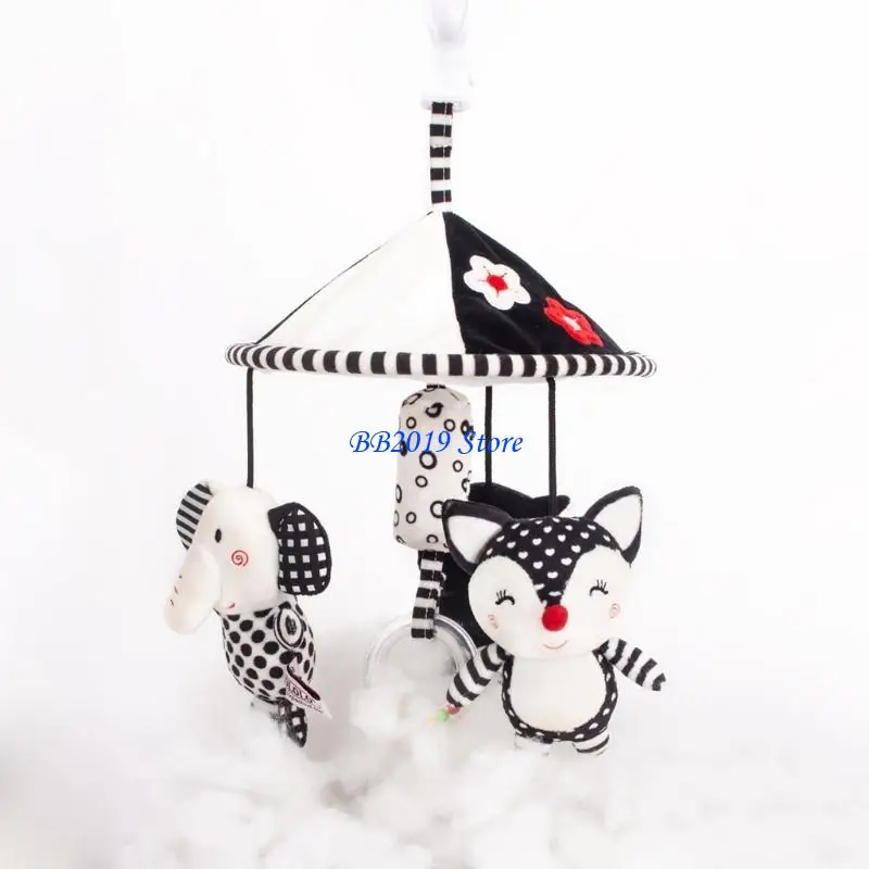 Q0KB Baby Stroller Rattle Toy Hand Infant Toy Toy Toy Hanging Hanging Pendant Plush Cartoon Animal For Doll