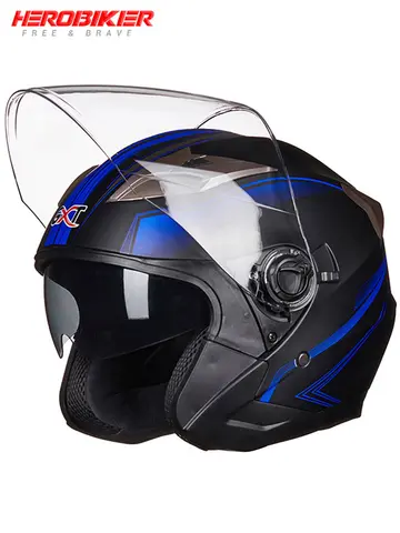 Motorcycle Helmet Double Lens Capacete De Moto Helmet Half Face Summer Cool Casco Moto Street Fashion Helmet For Four Seasons