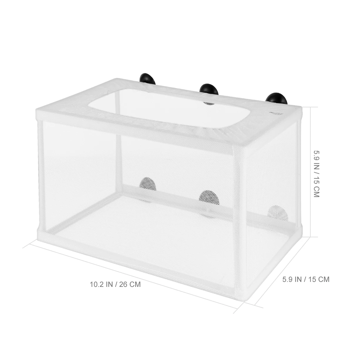 

Aquarium Breeder Box Water Tank Fry Separator Net Suction Cups Durable Plastic Frame Polyester Mesh for Tropical Fish Turtle
