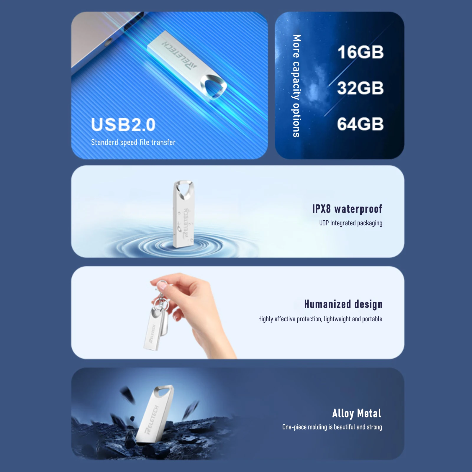 Libertech-unidad Flash USB T1, 16gb, 32gb, 64gb, USB2.0, tipo C, Compatible con ordenador portátil y teléfono móvil