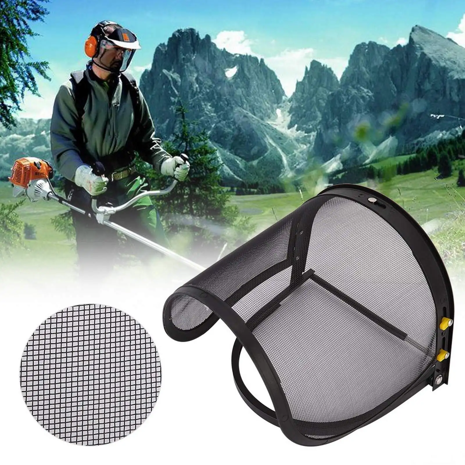 Full Mesh Safety Face Mask Shield Screen Mask Visor for Forestry Gardening Eye Face Protection