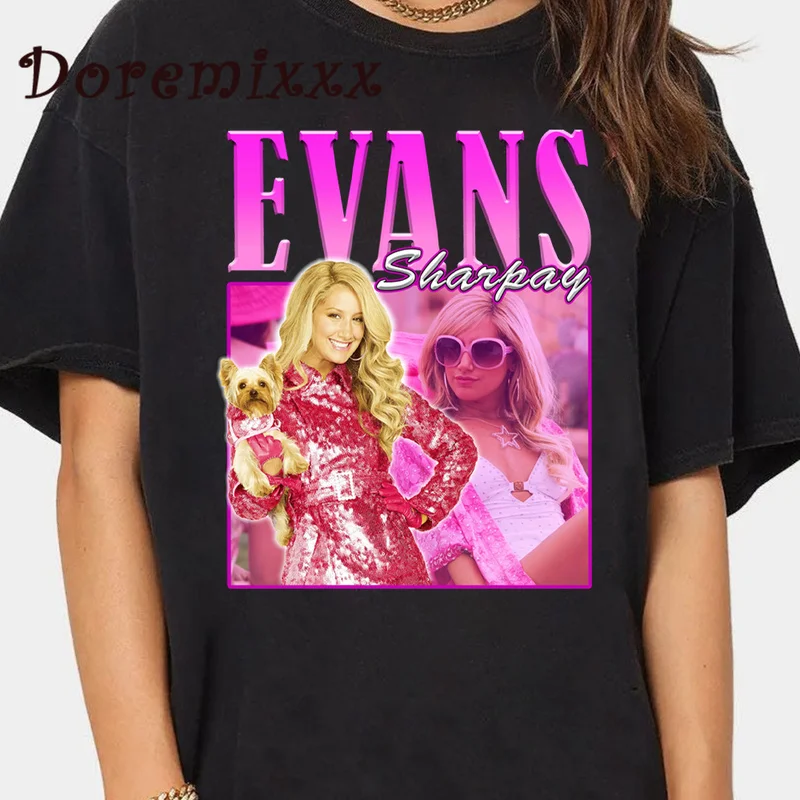 Unisex Tees Sharpay Evan T-SHIRT Men Vintage 90s Tee Gothic Fashion T-Shirt Cotton Short Sleeve Summer Oversized T-Shirt Women