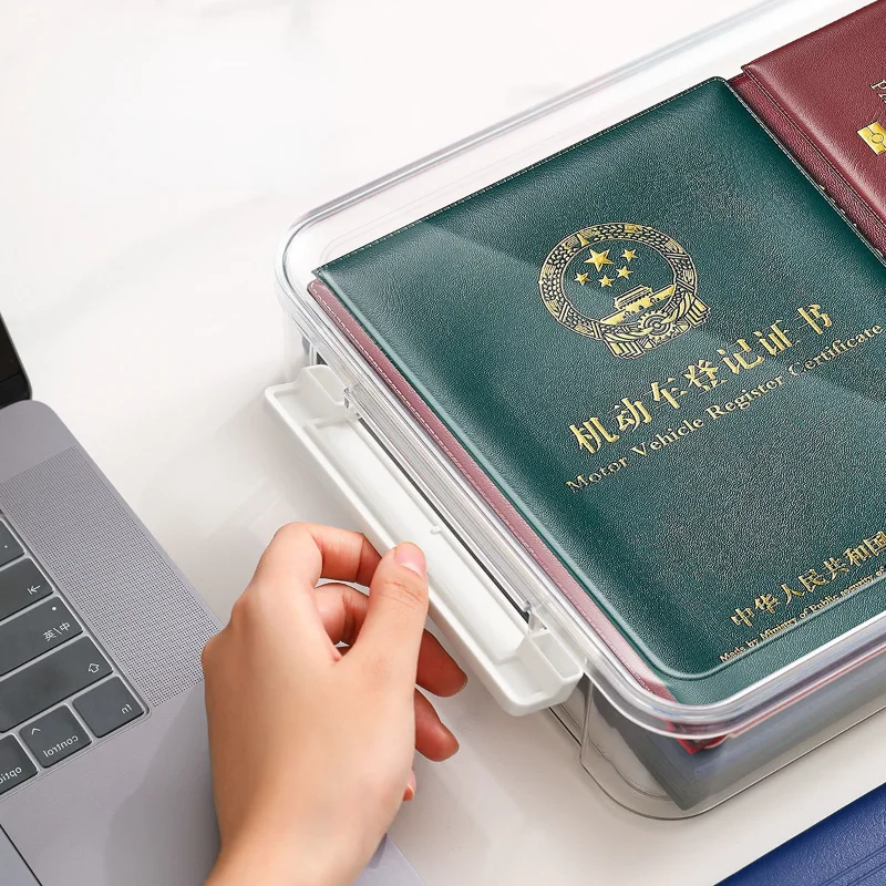 Book A4 Document Storage Box Desktop Office Test Paper Storage Certificate Storage Box scatola di File di smistamento dati trasparente