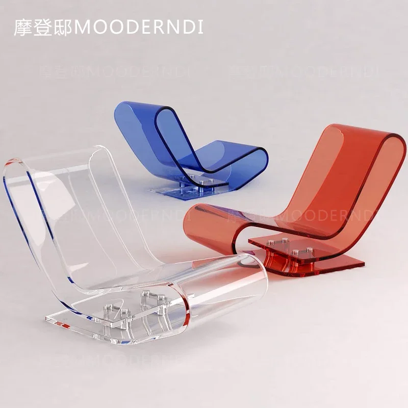 Transparent Acrylic Integrated Hot Bending Chair Chaise Plastic Single Sofa