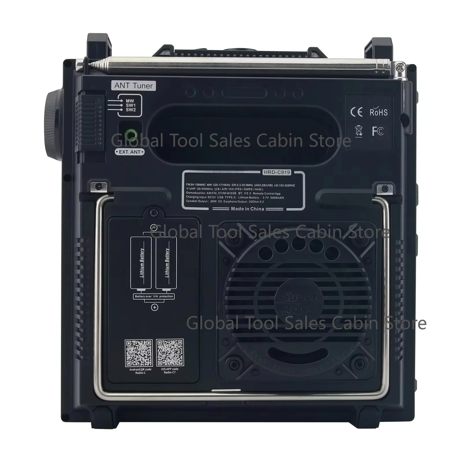 HRD-C919 (Iron Grey Retro Style/Camel Gray Sergeant Style) All Band Radio MW SW Full Frequency Receiver with BT/Music Play