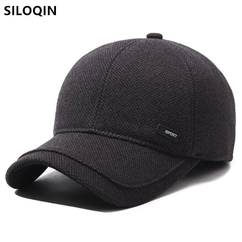 

New Winter Plush Thickened Warm Baseball Caps For Men Coldproof Earmuffs Hats Ski Hat Golf Cap Men's Cap Snapback Cap шапка 모자