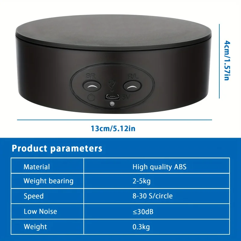 360 360-degree Rotating Display Stand，5.1 Inch/11 Load capacity，360 Digital Turntable Display Stand，photography products