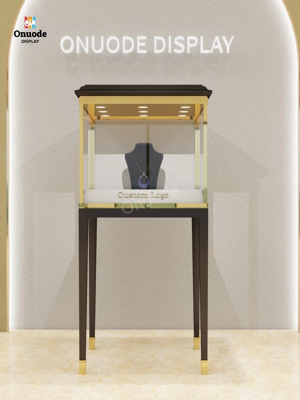 Custom.Customized Luxus-Display-Glasschränke, Schmuck-Vitrinen für Schmuck, Metall-Display-Ständer