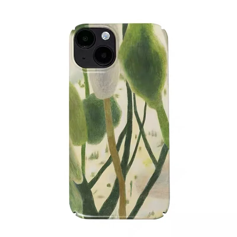 

Ins Green Plants Art Flowers Phone Case for IPHONE 17 Air 16E 15 PROMAX 14 Plus 13 12 MINI 11 PRO 16Plus XR Acrylic Phone Cover