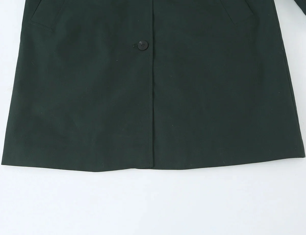 KONDALA Damen Herbst-Pendler-Miditrenchcoat Vintage Lässiger Einreihiger Trenchcoat 2026 Herbst Trendiger High-Street-Damenmantel – Detail 4