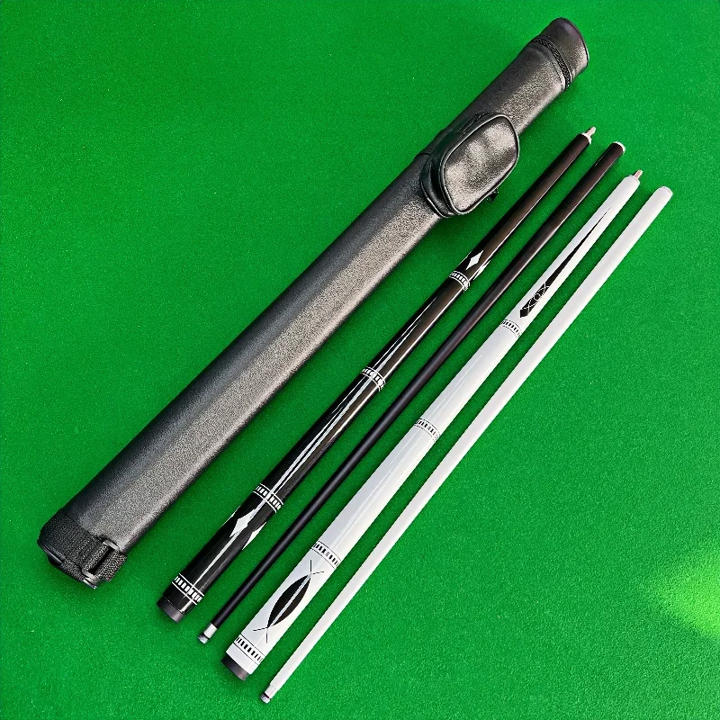 Professional Carbon Fiber Snooker Cue Stick - Sleek, Stylish, and Durable - Black and White Design