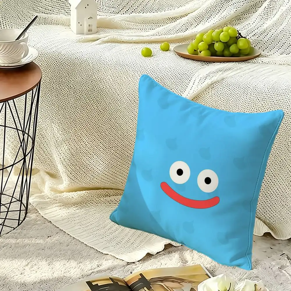 Cartoon Slime Dragon Q-Quest Pillow Case Sofa Living Room for Bedroom Headboard Backrest Cushion Square Nap Time