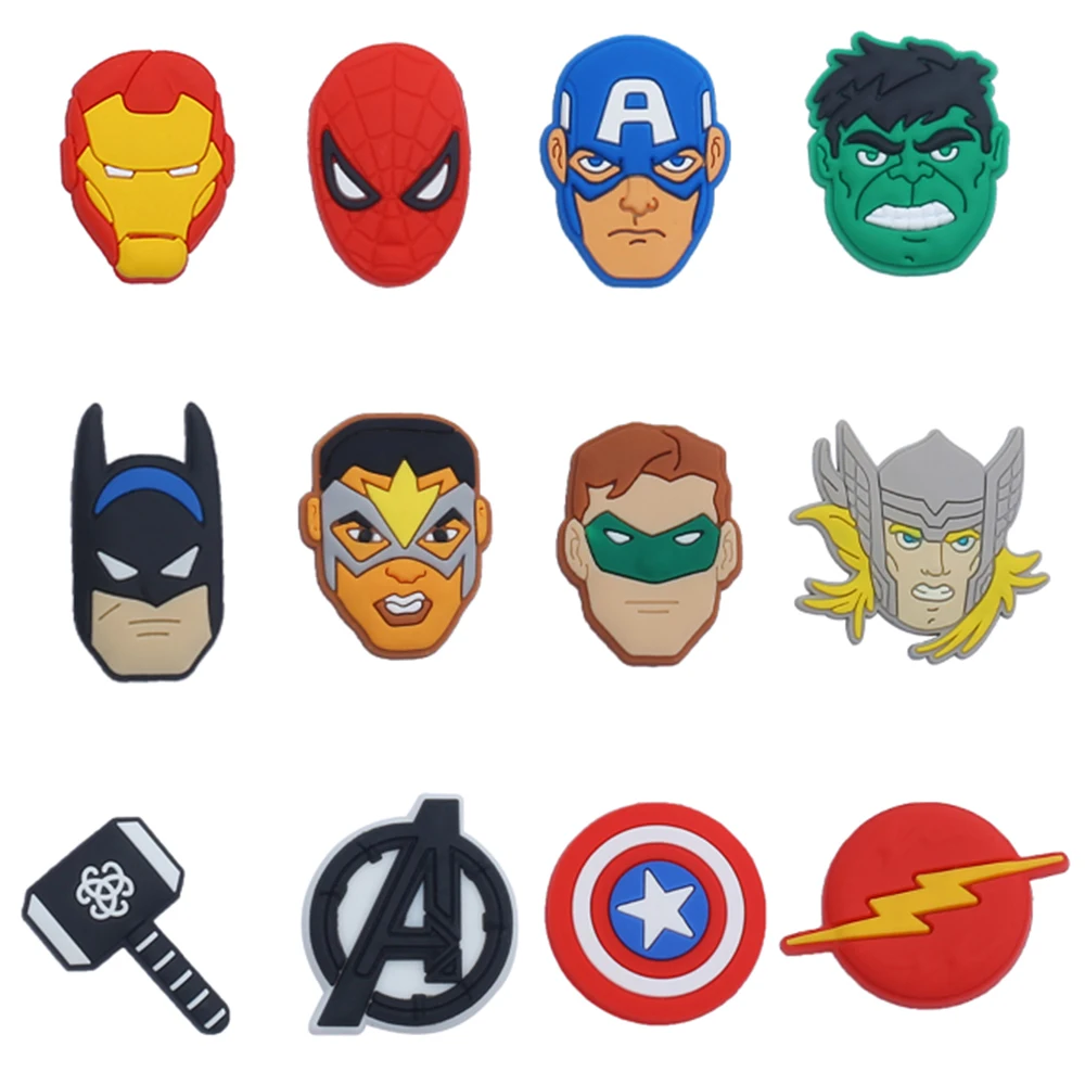Single sale 1pcs Marvel Superheroes Shoe Charms PVC Accessories DIY Shoe Decoration For Classic Clogs Kids X-mas Gifts image 2
