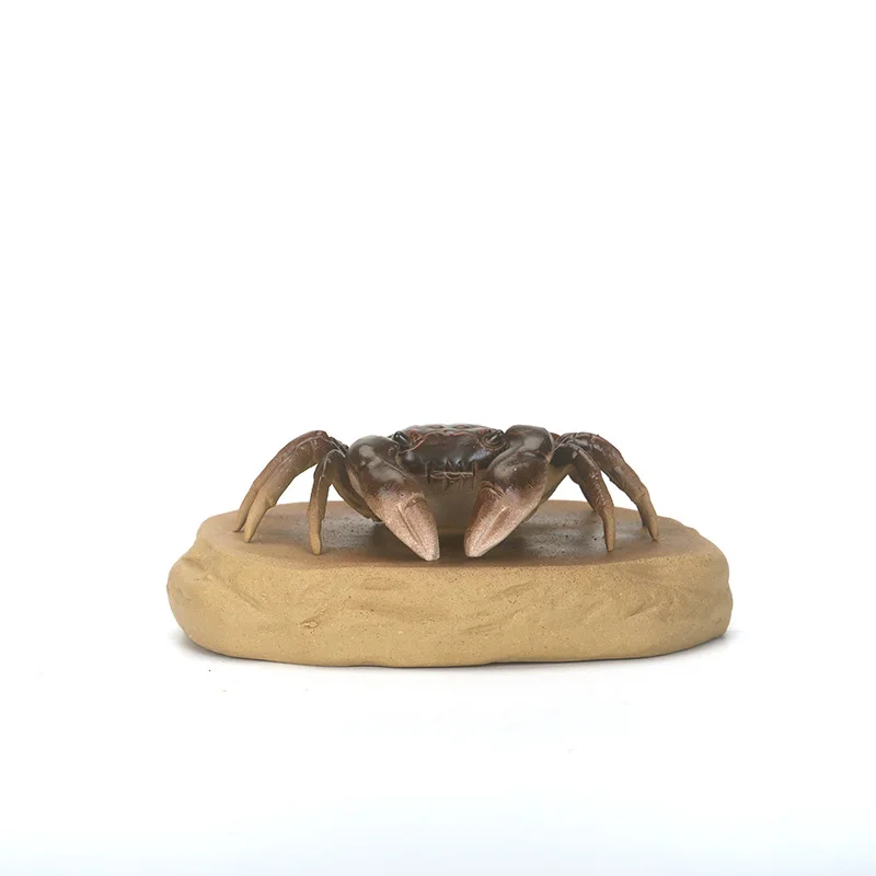 Color Changing Crab Purple Clay Tea Play, Raw Ore Zisha Bafanglai Fortune Figurine, Tea Tray Decor Ornament