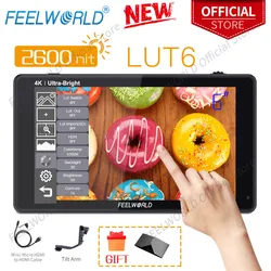 FEELWORLD 6 Inch 2600nits HDR 3D LUT Touch Screen on Camera Field DSLR Monitor with Waveform VectorScope for Youtube Live LUT6