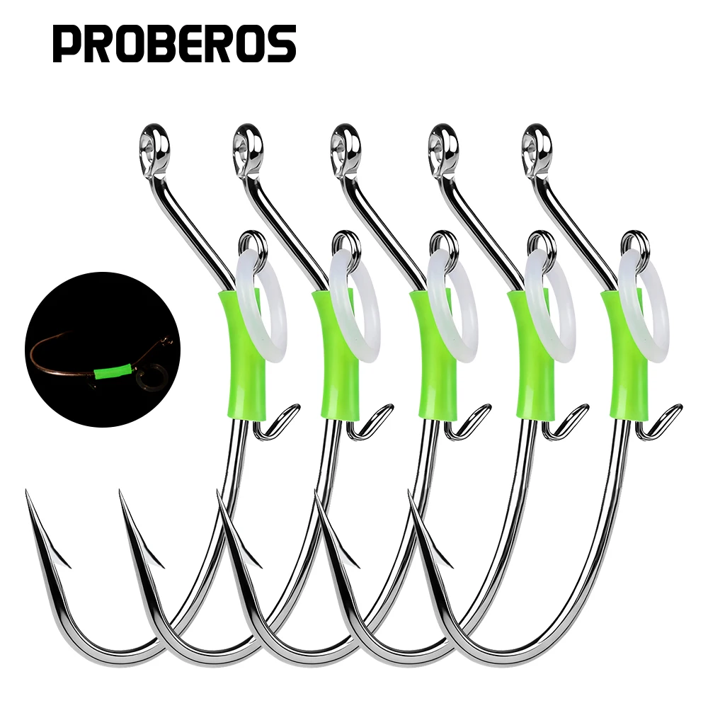 20Pcs Tied Good Strong High Strength Sea Fishing Hooks Fishing Accessories Hooks Fishs Tool Luminous Live Shrimp Lures Hooks