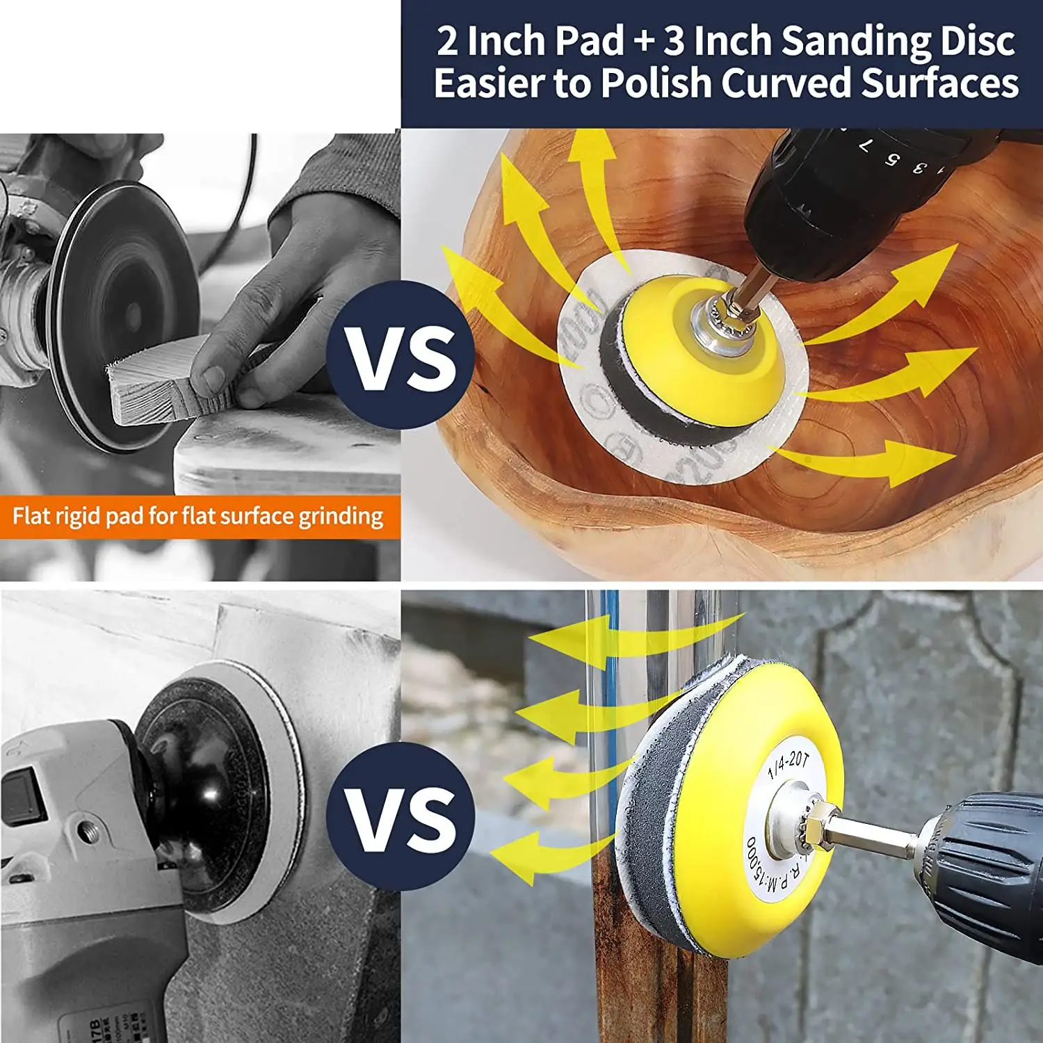 120Pcs 3Inch Sanding Discs with 2 & 3Inch Backer Pads and Sanding Sponge Sander for Drill Grinder Rotary Tools