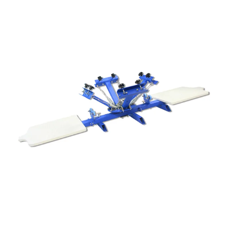 Manual 4 Color 2 Station T shirt Screen Printing Machine T-shirt Printer Press Equipment 55*45cm DIY T Shirt TJ