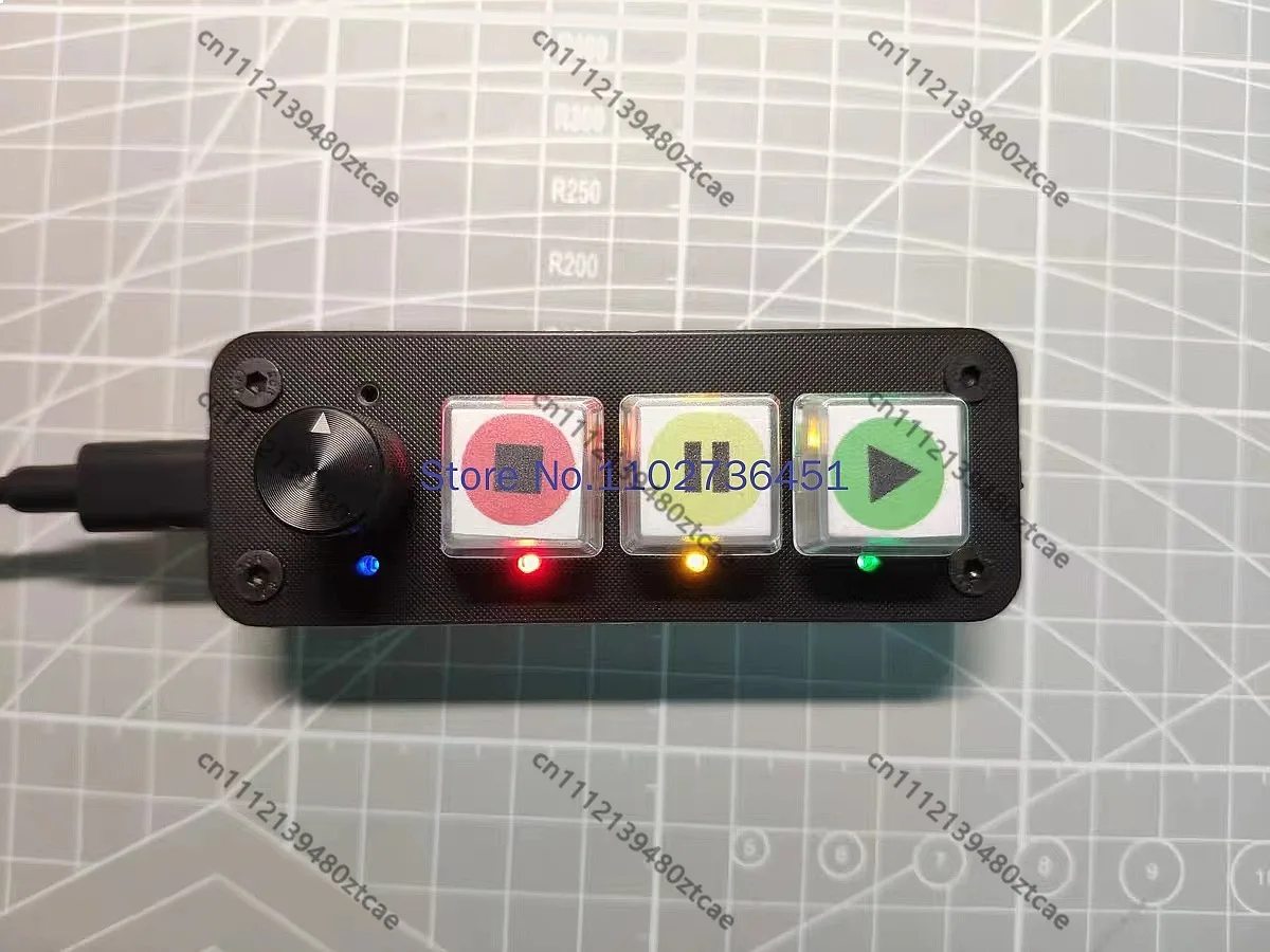 3 Key Knob Media Controller Professional Music Playback Keyboard Drive Free for Live Show