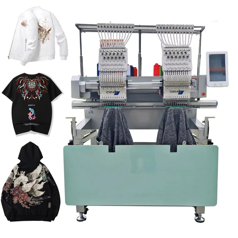 Customized Fast Delivery 12/15 Needles Two Head Ca P T-shirt 3D Logo Embroidery Machines Computerized